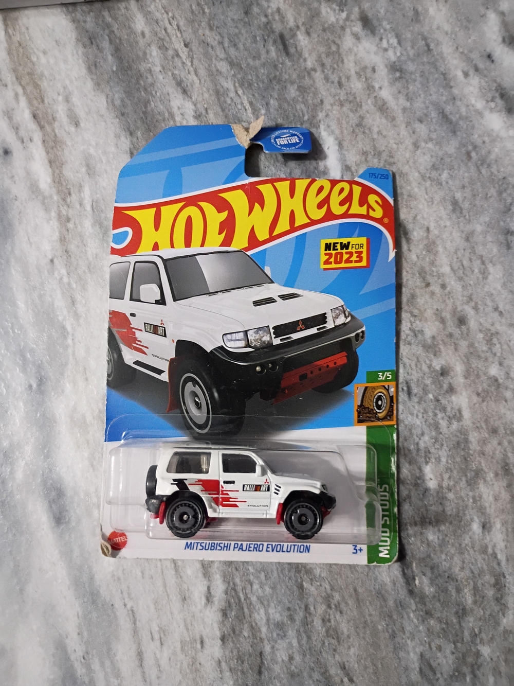 Hot Wheels Mitsubishi Pajero Evolution Toy Car - White with Red Accents